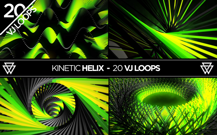 Shop image Preview for the Kinetic Helix VJ Loops Pack